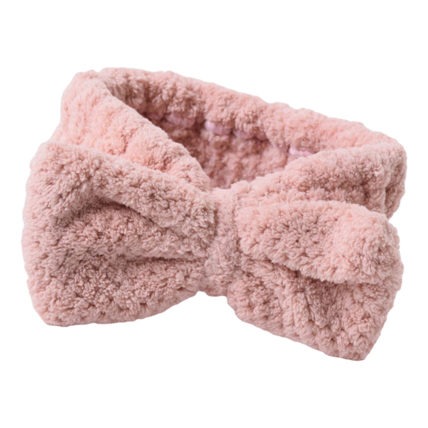 SPA Headband Coral Fleece Head Wraps Soft for Facial Wash Women Pink
