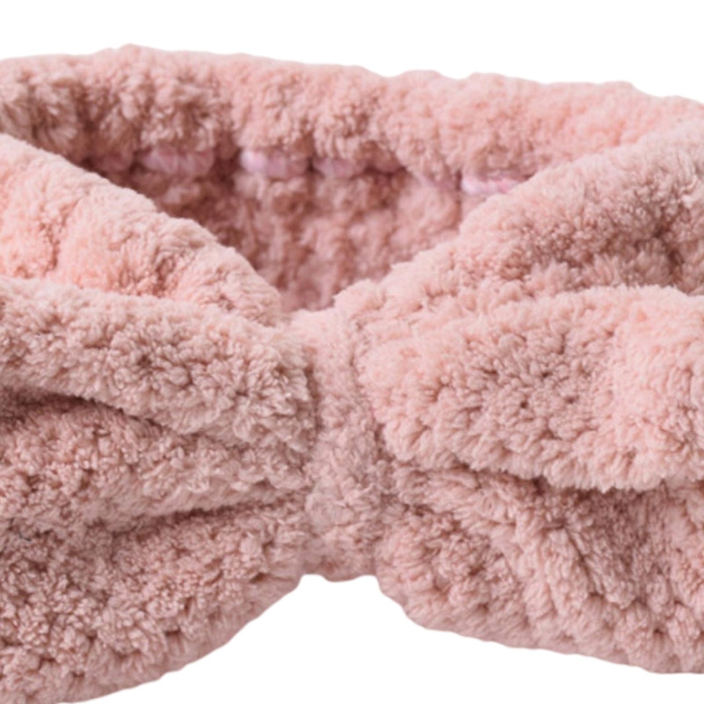 SPA Headband Coral Fleece Head Wraps Soft for Facial Wash Women Pink