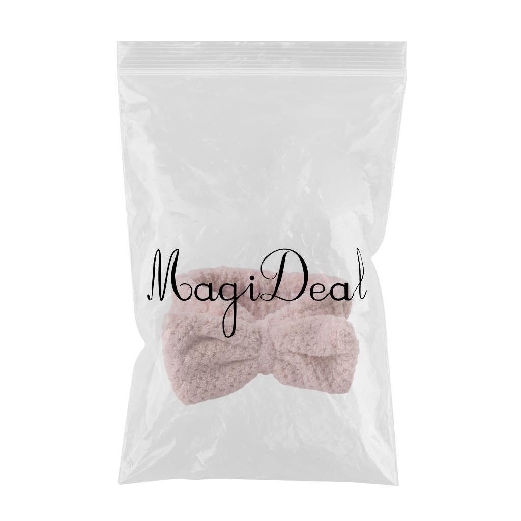 SPA Headband Coral Fleece Head Wraps Soft for Facial Wash Women Pink