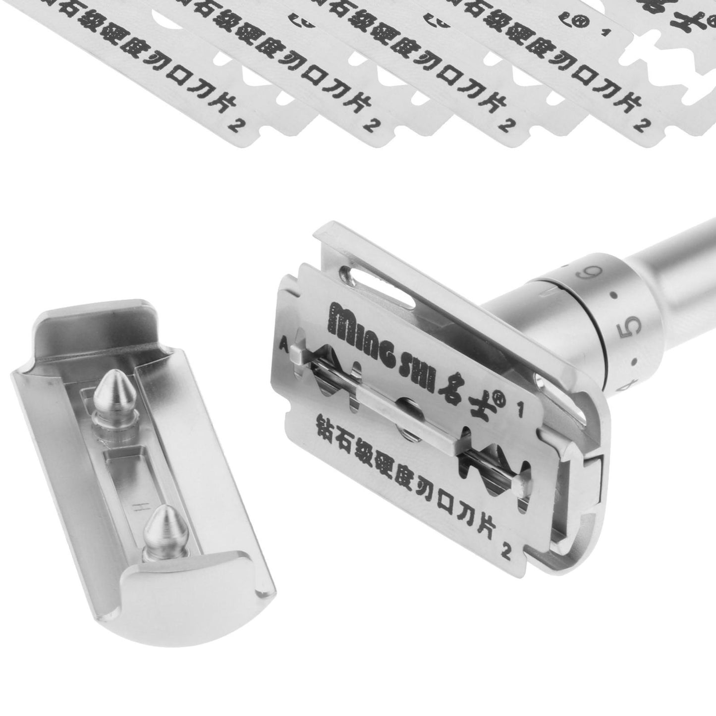 Adjustable Safety Razor Zinc Alloy Classic with 5 Blades for file Hair