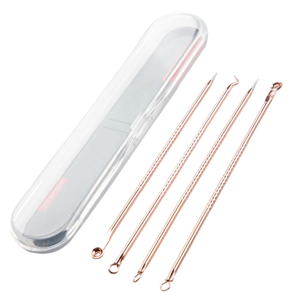 Blackhead Remover Blackhead Tool Kit Pimple Removal Tool 4pcs Rose Gold
