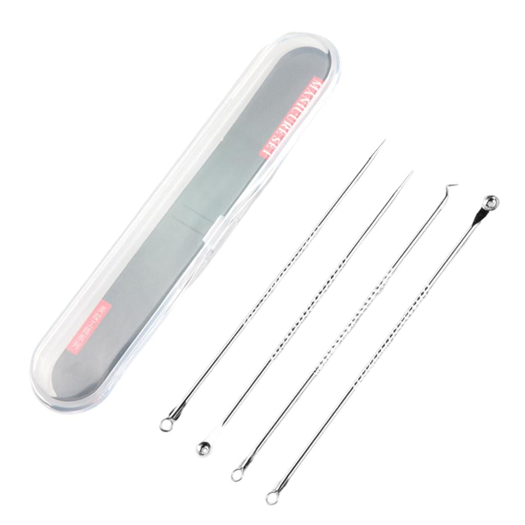 Blackhead Remover Blackhead Tool Kit Pimple Removal Tool 4pcs Chrome Color