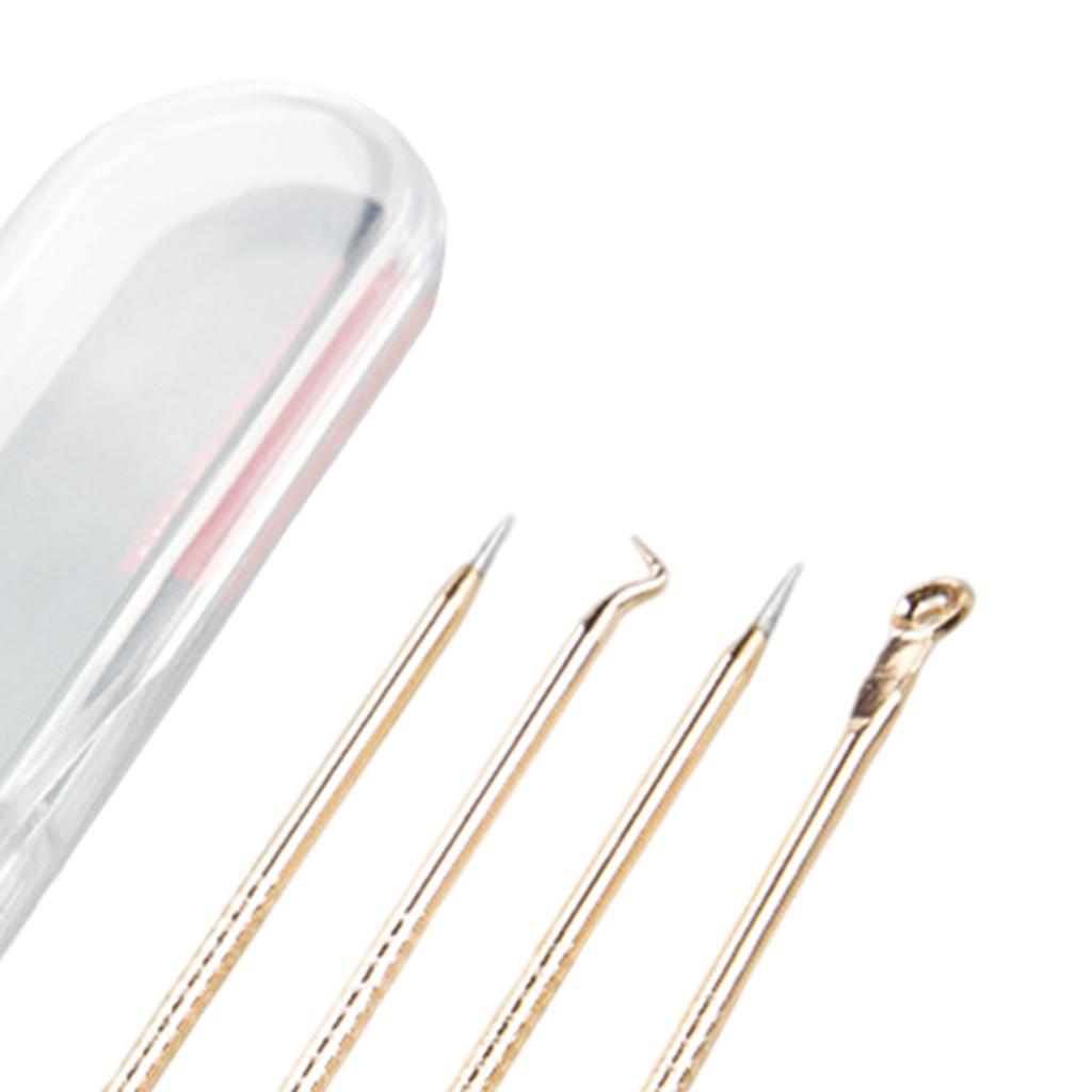 Blackhead Remover Blackhead Tool Kit Pimple Removal Tool 4pcs Gold