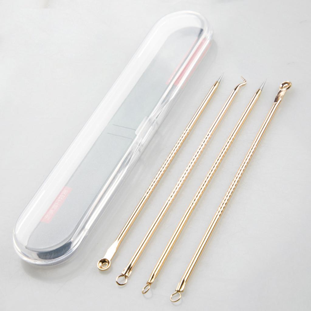 Blackhead Remover Blackhead Tool Kit Pimple Removal Tool 4pcs Gold