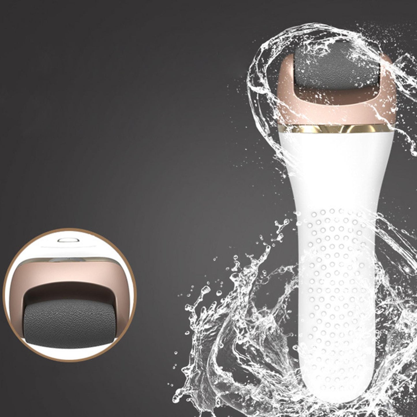 Electric Callus Removers Kit Waterproof Rechargeable Foot Rasp Champagne
