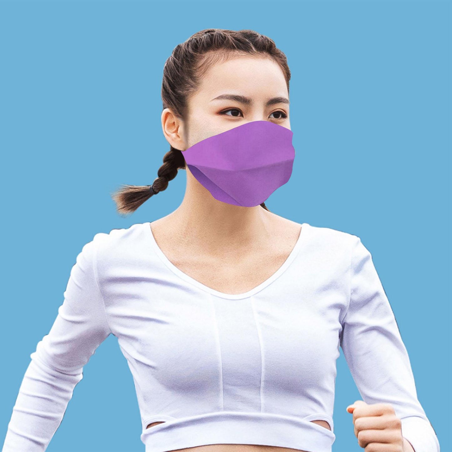 4 in1 Face Mask Breathability Protective Elastic Belt for Outdoor Teen Purple