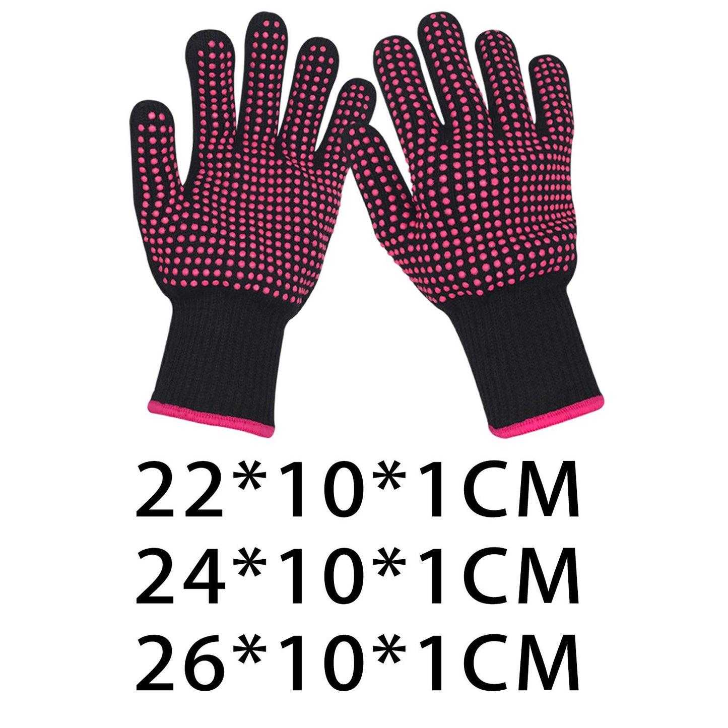 2Pcs Heat Resistant Gloves Durable Silicone Tools for Hair Curler Hair Salon 22x10x1cm