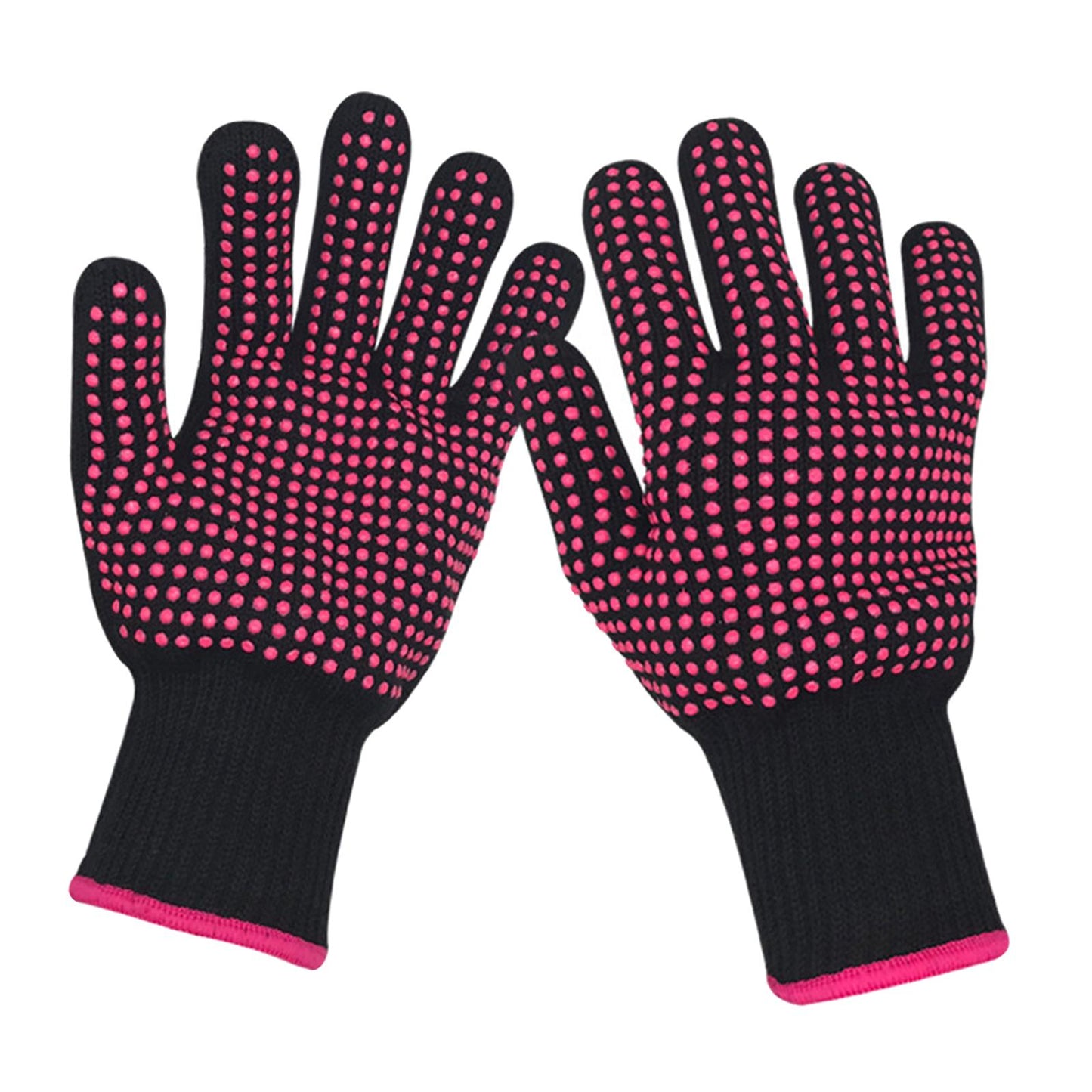 2Pcs Heat Resistant Gloves Durable Silicone Tools for Hair Curler Hair Salon 24x10x1cm