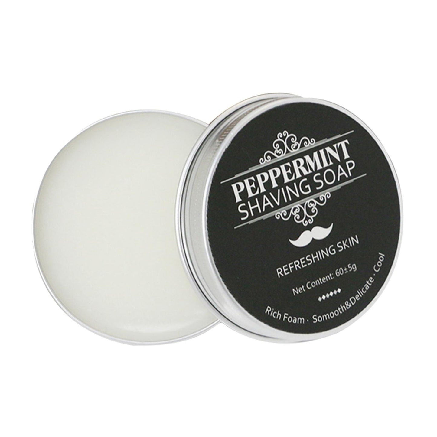 60g Luxury Mint Scented Men's Shaving Soap Barber Shaving Cream Rich Lather