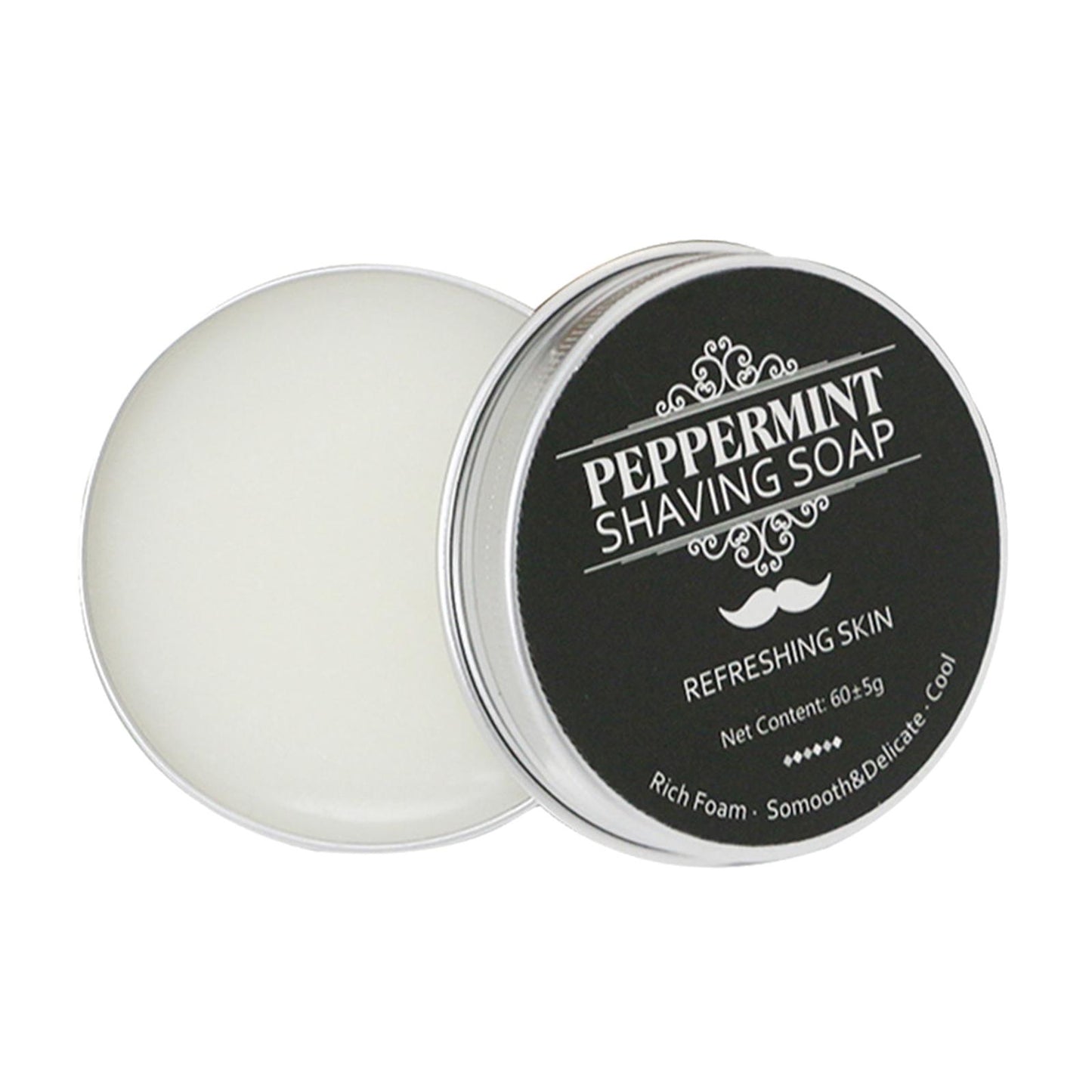 60g Luxury Mint Scented Men's Shaving Soap Barber Shaving Cream Rich Lather