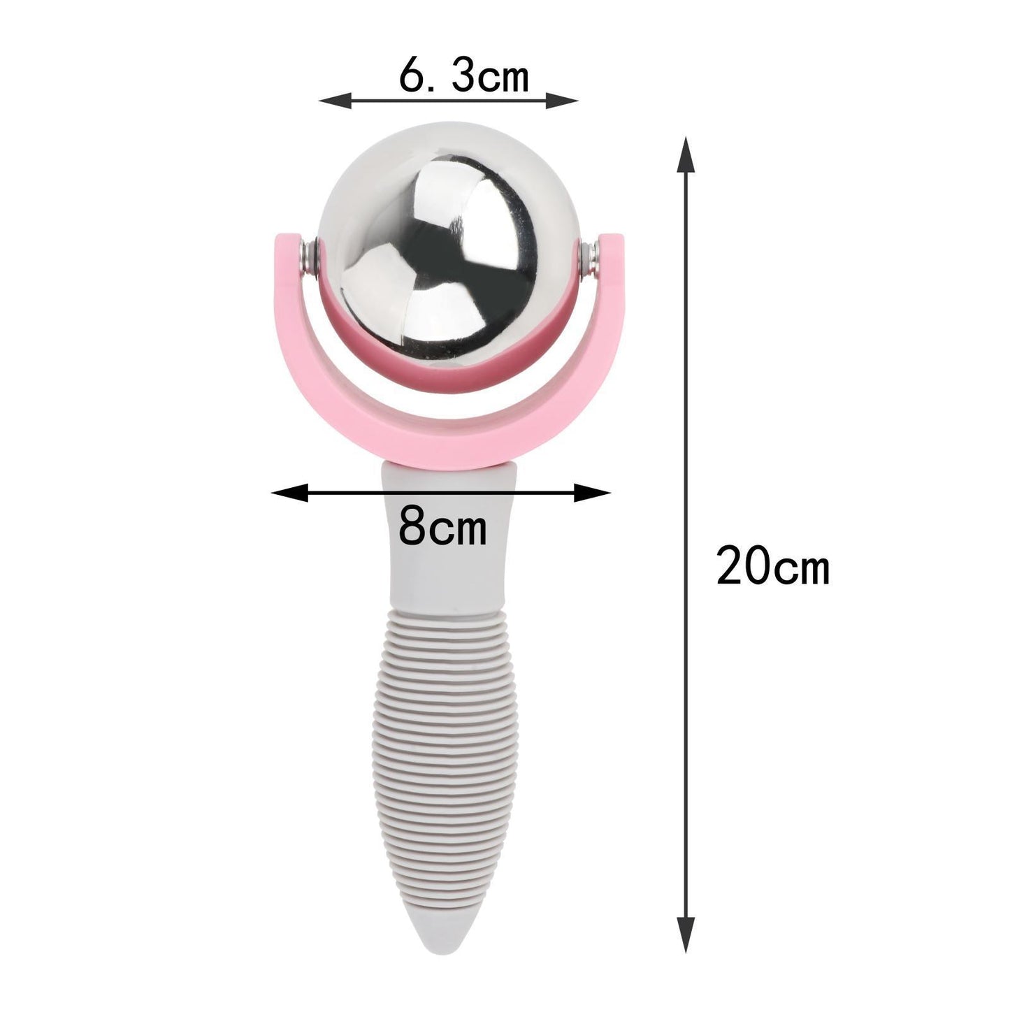 Cold Massage Ball Roller with Handle Back Leg Relaxation Household Pink