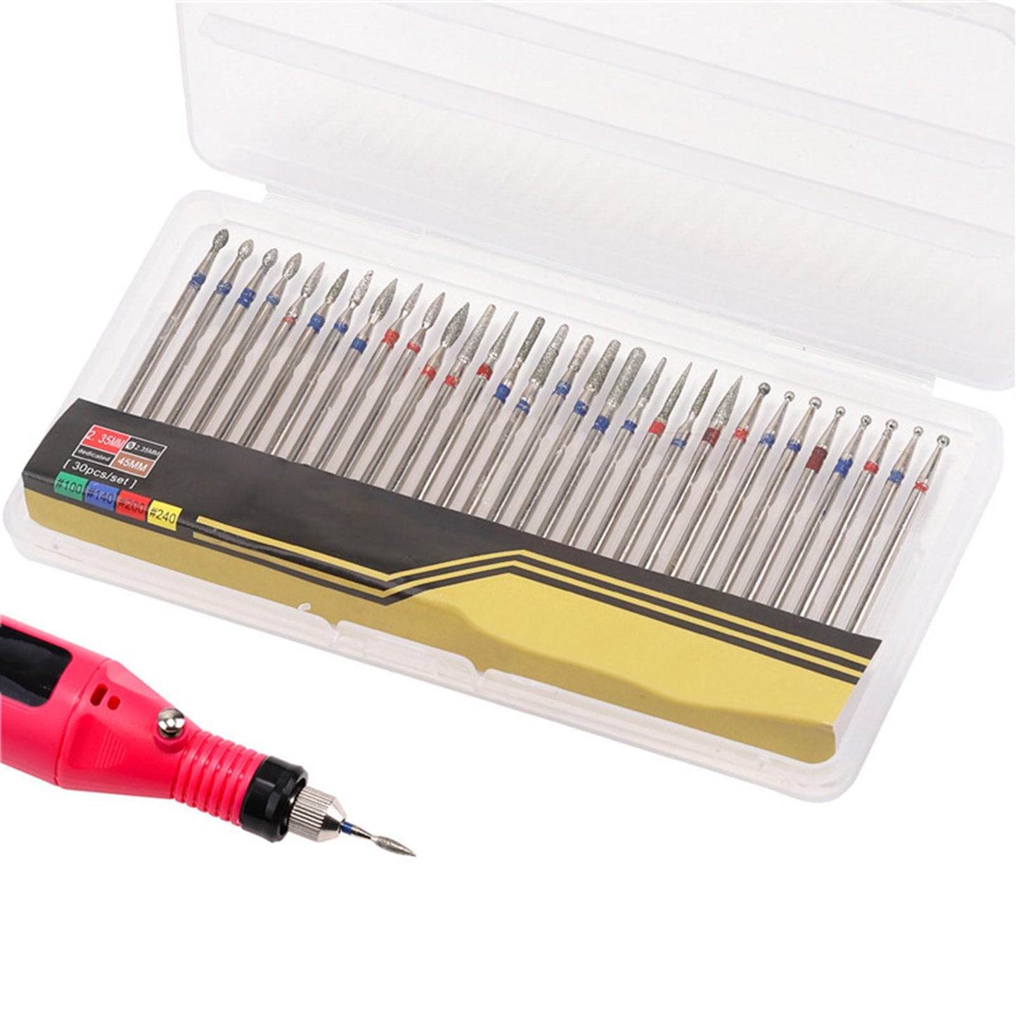 30pcs Nail Drill Bits for Remove Poly Gel Nails Salon Spa Professional