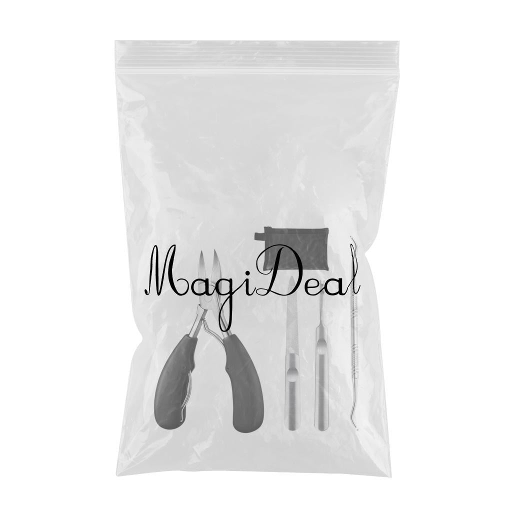 Nail Clippers Set Toenail Nipper Stainless Steel for Trim Thick Nails Men Black