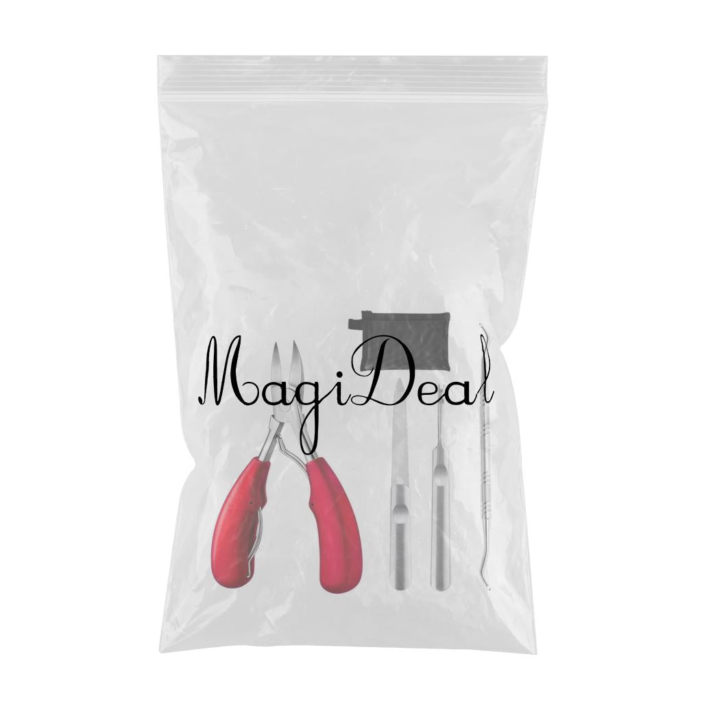 Nail Clippers Set Toenail Nipper Stainless Steel for Trim Thick Nails Men Red