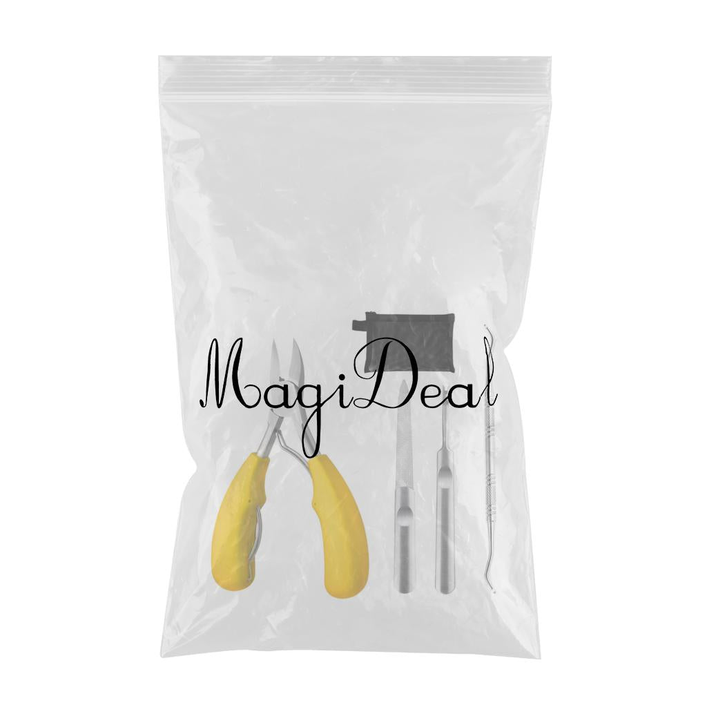 Nail Clippers Set Toenail Nipper Stainless Steel for Trim Thick Nails Men Yellow