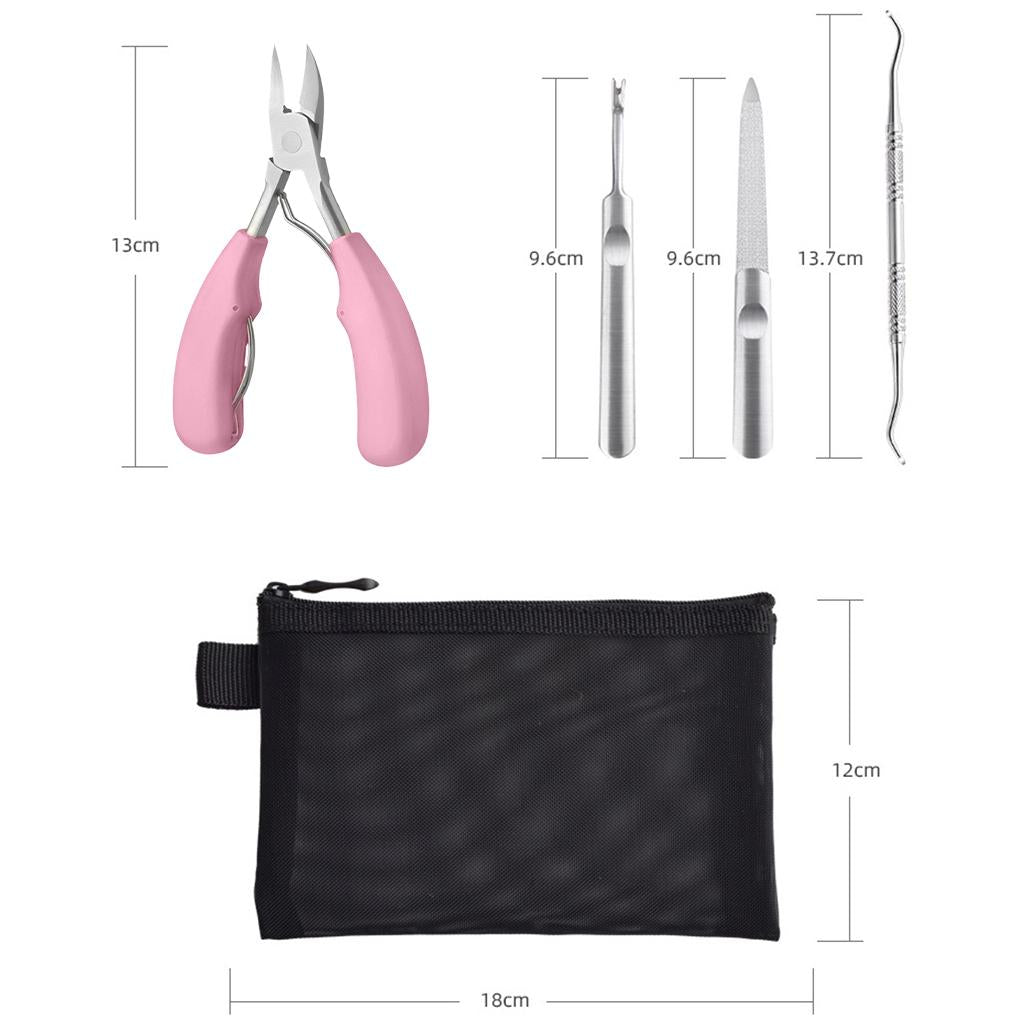 Nail Clippers Set Toenail Nipper Stainless Steel for Trim Thick Nails Men Rose Gold