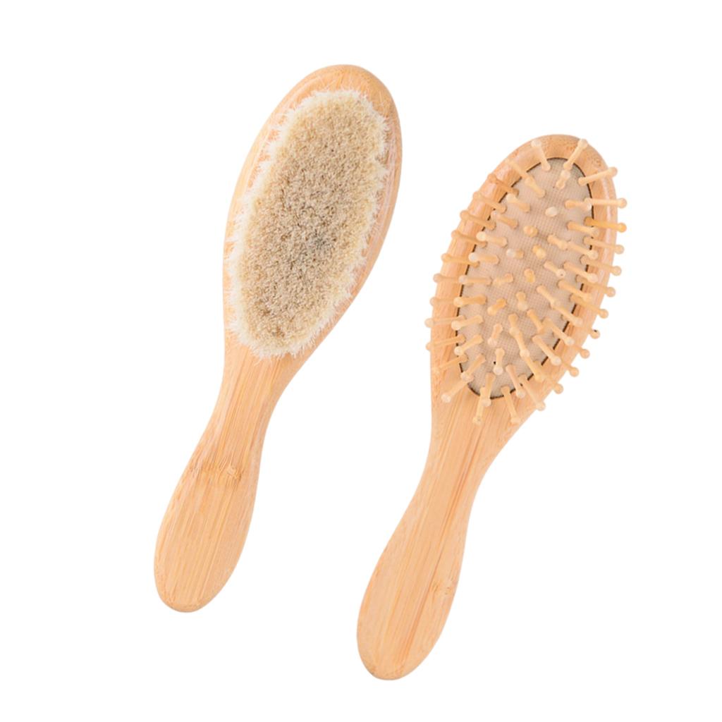 Baby Hair Brush Bamboo Scalp Care Prevents Entangled Shower for Girl Boy
