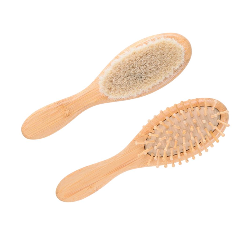 Baby Hair Brush Bamboo Scalp Care Prevents Entangled Shower for Girl Boy