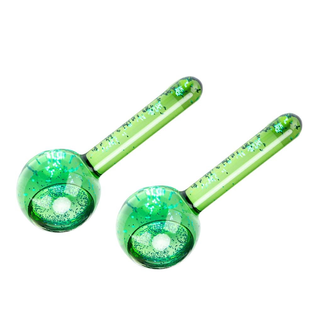 2 Pieces Facial Cooling Ice Globes Ball for Face Neck Care Dark Green