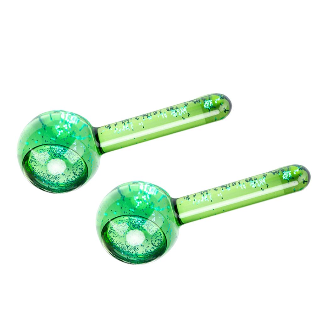 2 Pieces Facial Cooling Ice Globes Ball for Face Neck Care Dark Green
