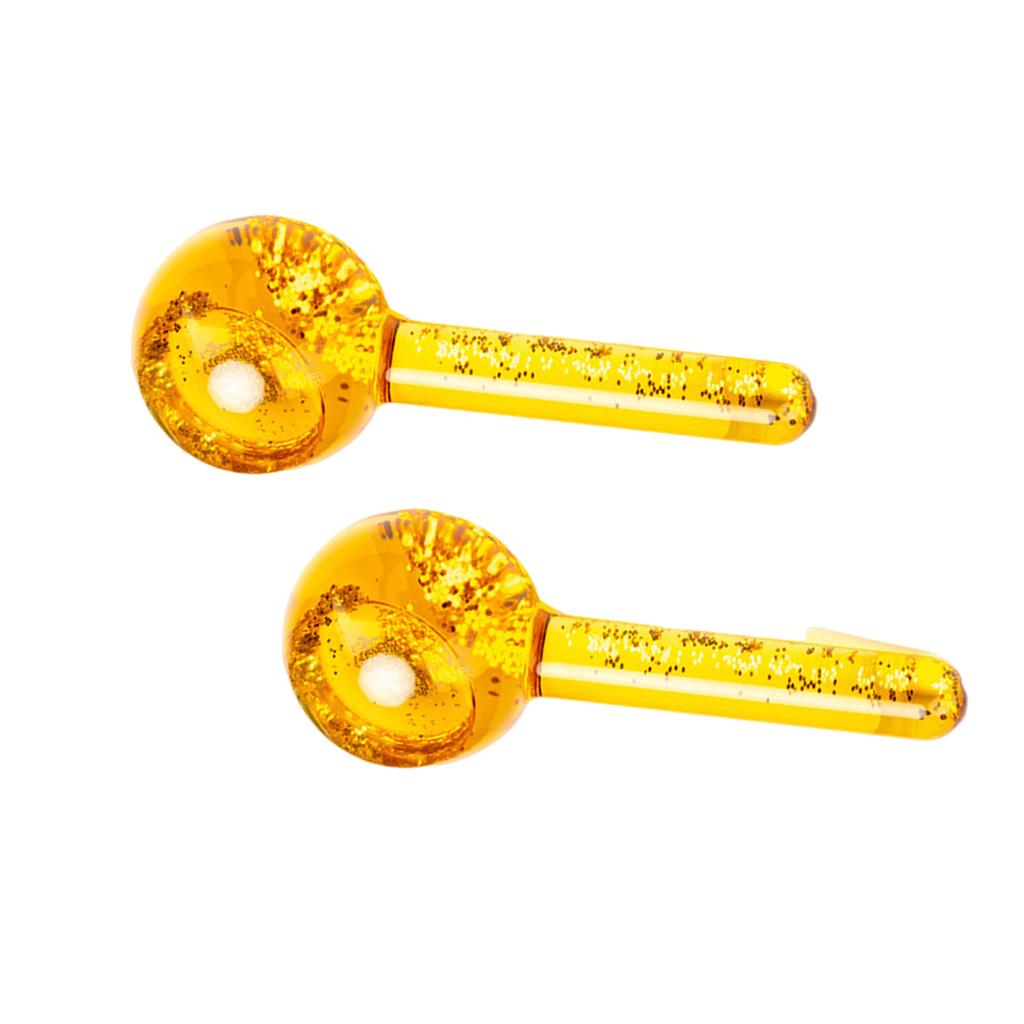 2 Pieces Facial Cooling Ice Globes Ball for Face Neck Care Yellow