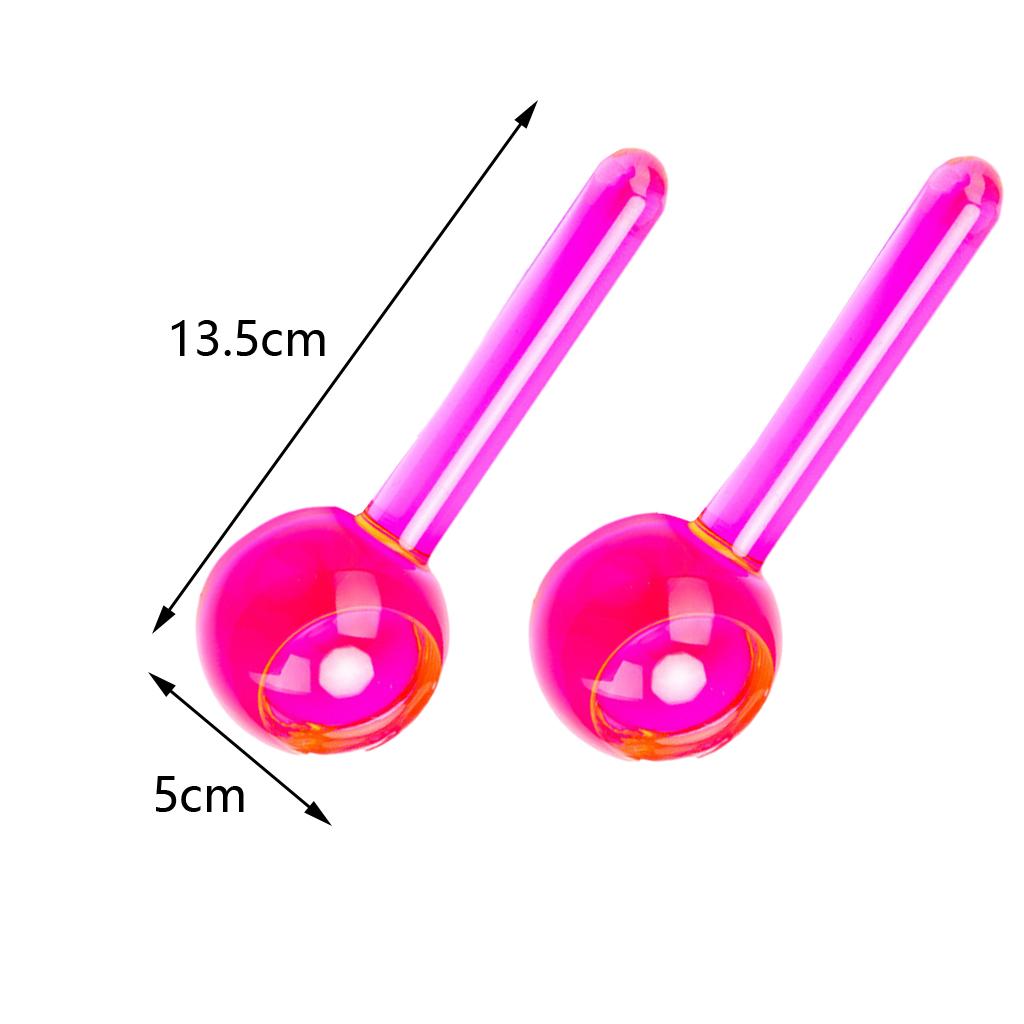 2 Pieces Facial Cooling Ice Globes Ball for Face Neck Care Dark Pink