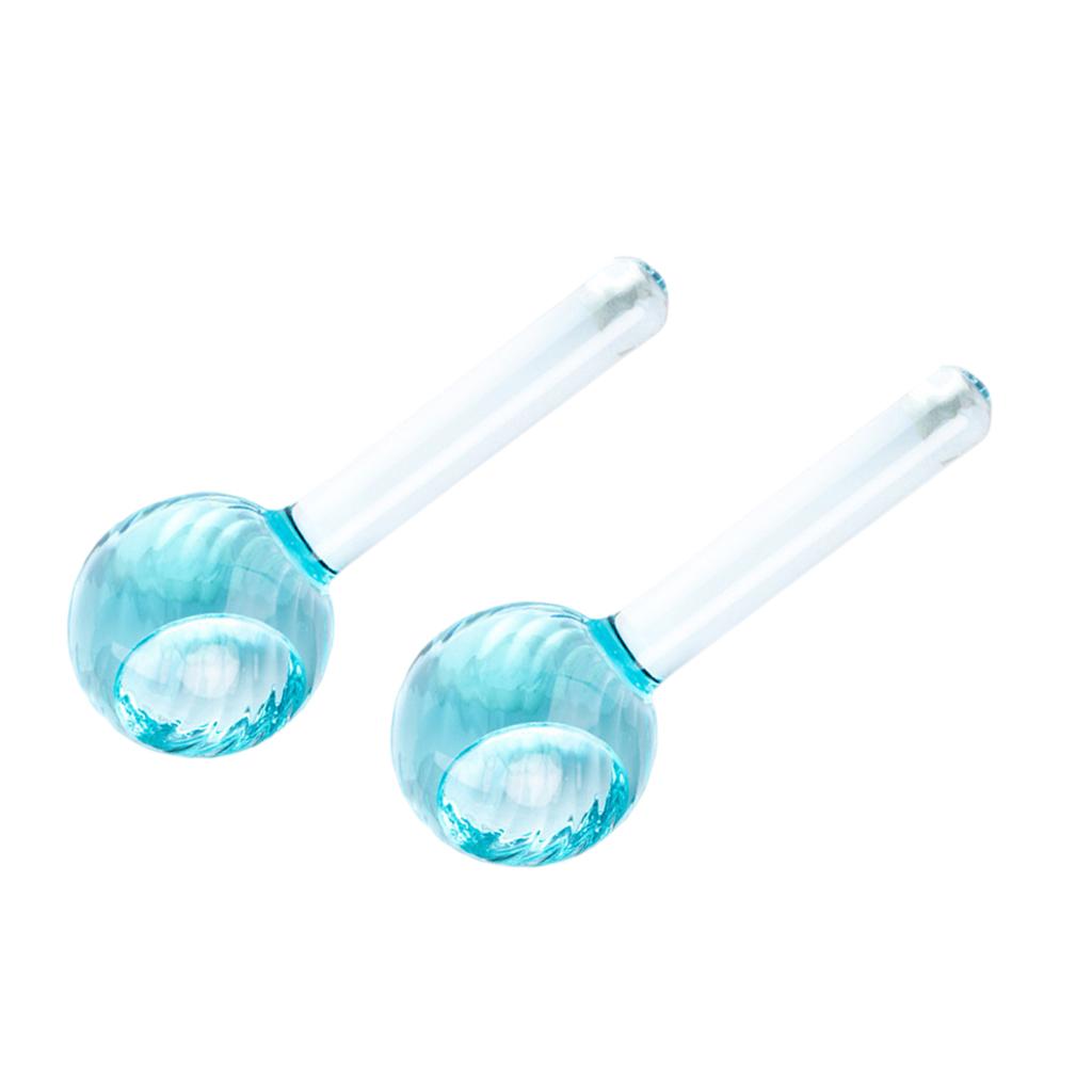 2 Pieces Facial Cooling Ice Globes Ball for Face Neck Care Light Blue