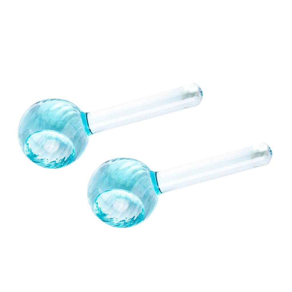 2 Pieces Facial Cooling Ice Globes Ball for Face Neck Care Light Blue