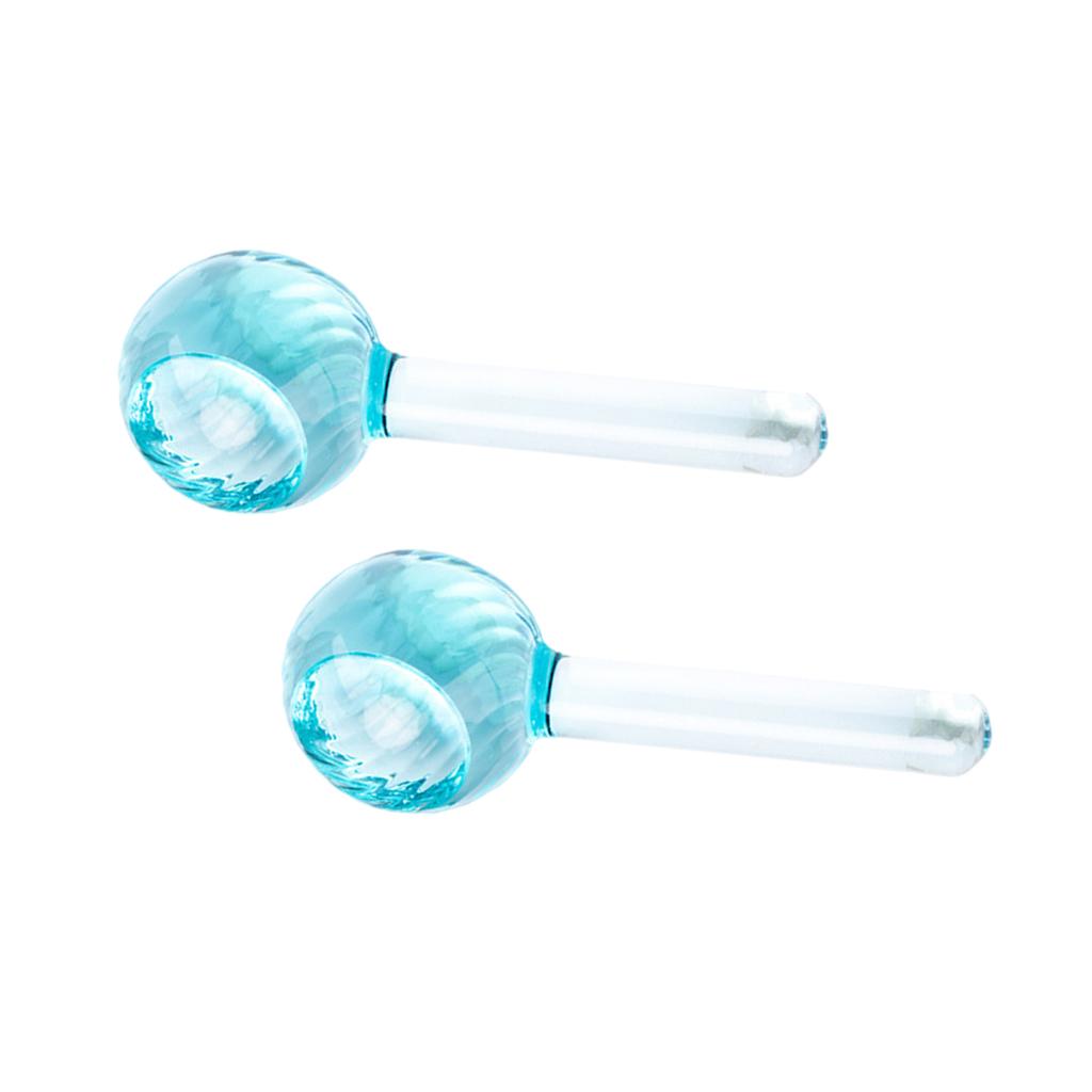 2 Pieces Facial Cooling Ice Globes Ball for Face Neck Care Light Blue