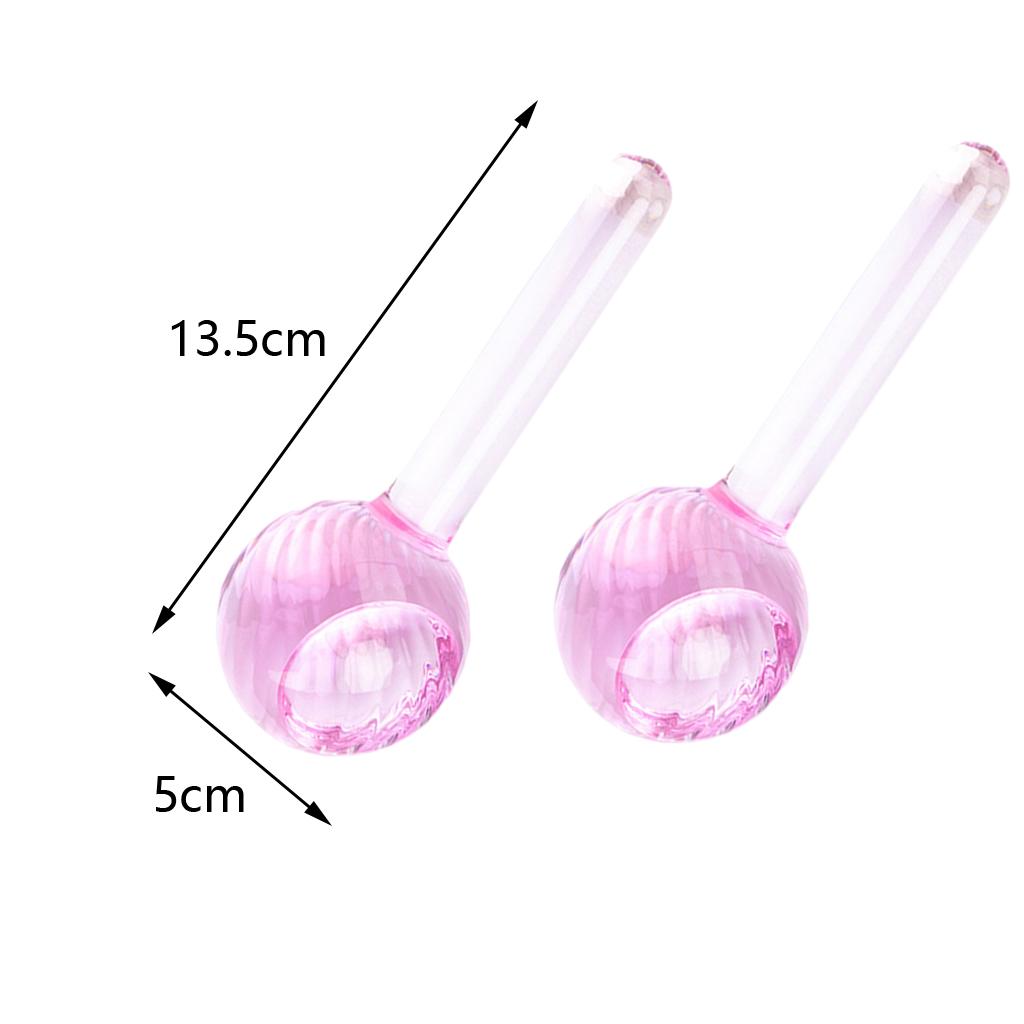 2 Pieces Facial Cooling Ice Globes Ball for Face Neck Care Light Pink