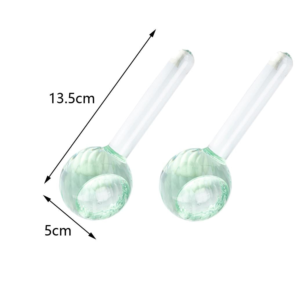 2 Pieces Facial Cooling Ice Globes Ball for Face Neck Care Light Green