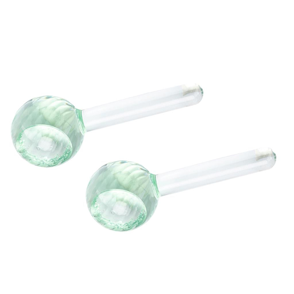 2 Pieces Facial Cooling Ice Globes Ball for Face Neck Care Light Green