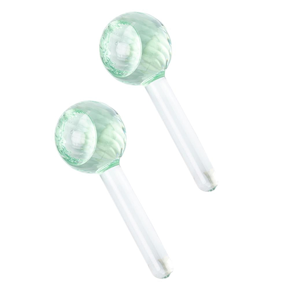 2 Pieces Facial Cooling Ice Globes Ball for Face Neck Care Light Green