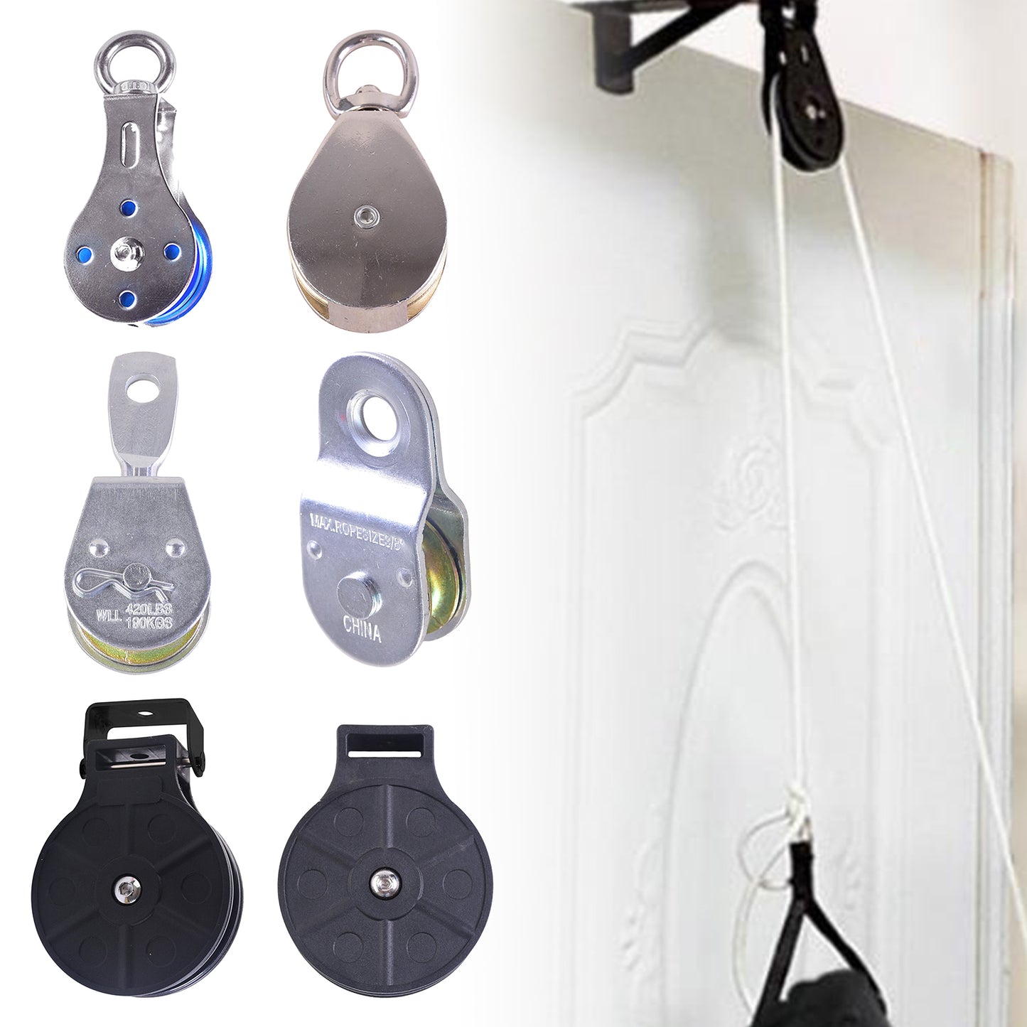 Shoulder Pulley Assisting Exercise for Motion Arm Rehabilitation Stretching with Metal Buckle