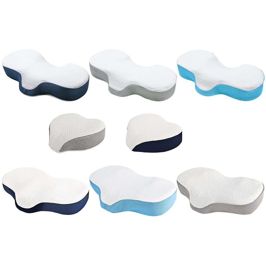 Memory Foam Cervical Pillow Neck Contour Bed Pillows Dark Blue A