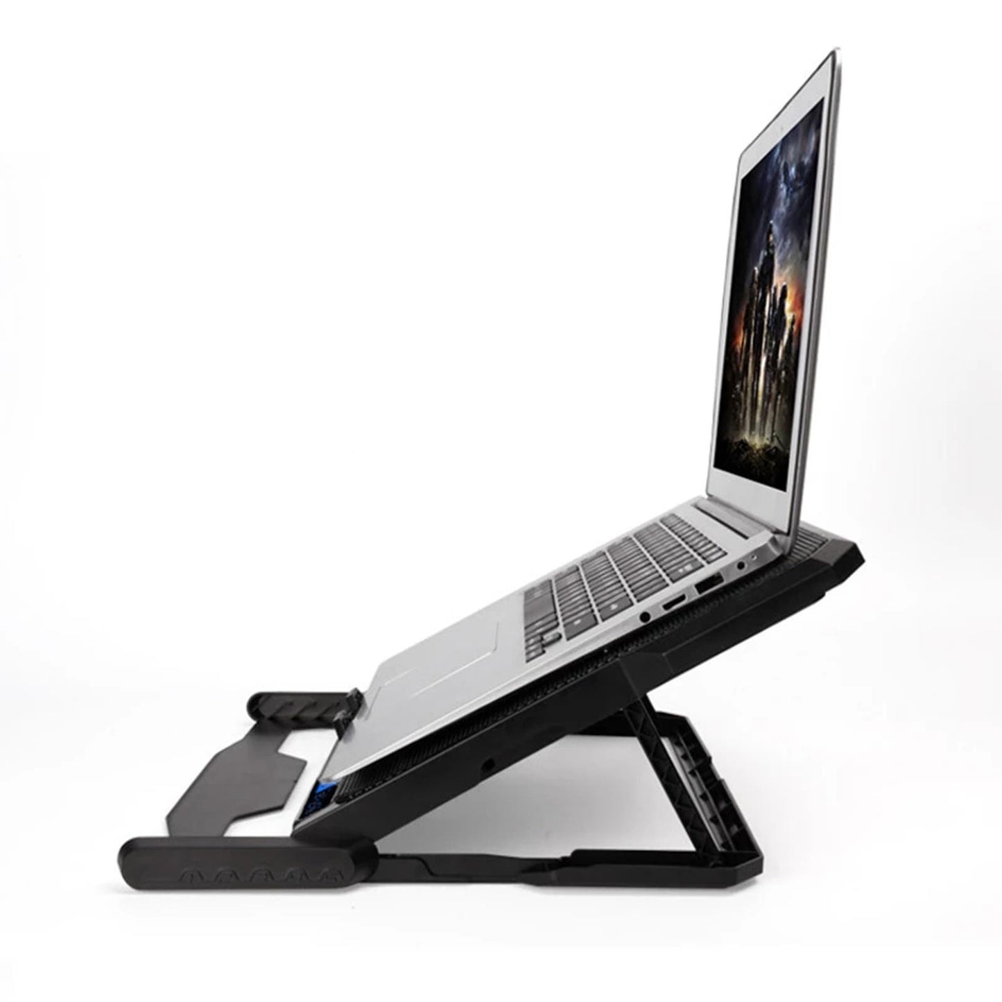 Laptop Cooling pad Notebook Cooler Stand USB 1-5 Fans LED Fit 11~17 Black"