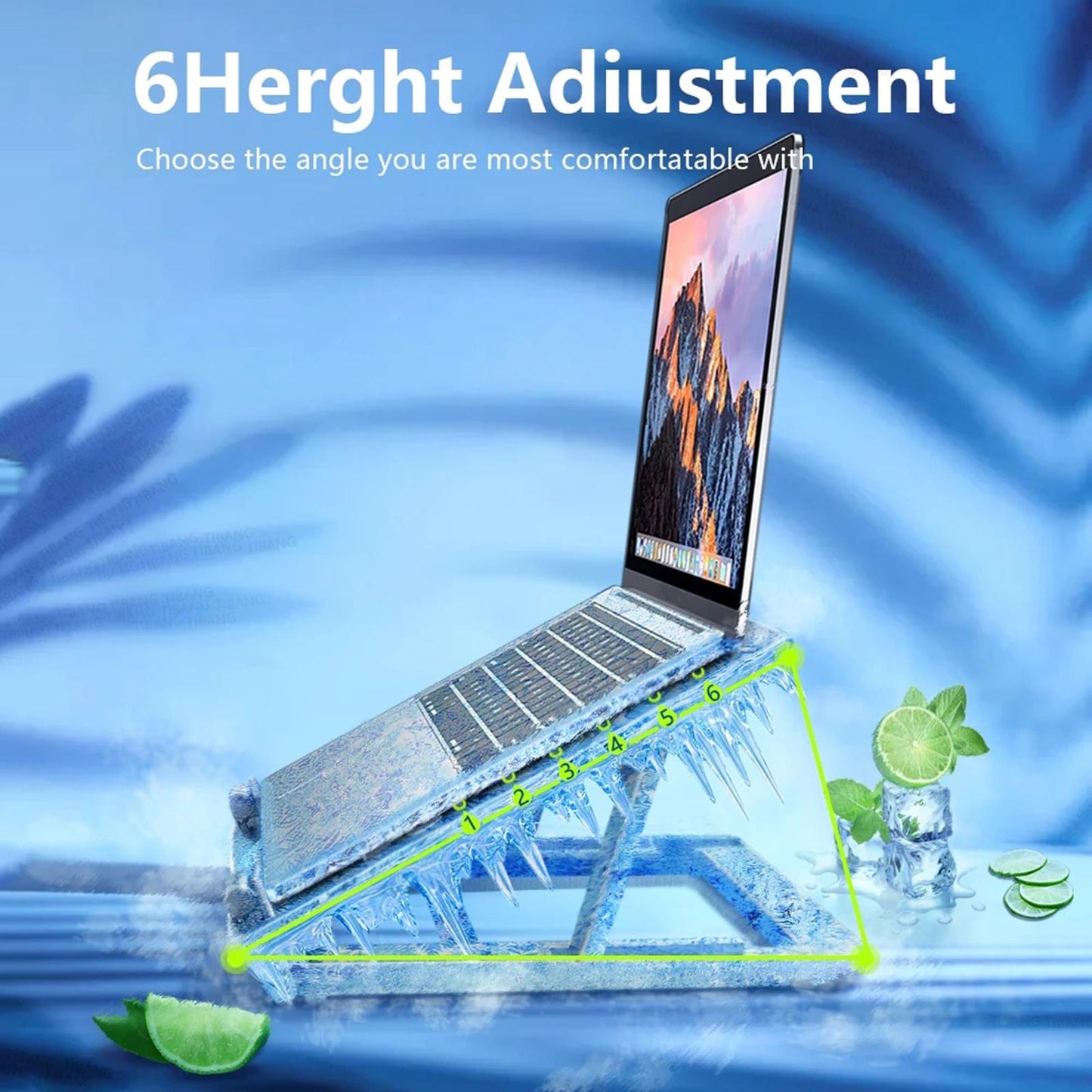 Laptop Cooling Pad with 2 Quiet Fans Light-Weight Cooler Stand for Notebook Black