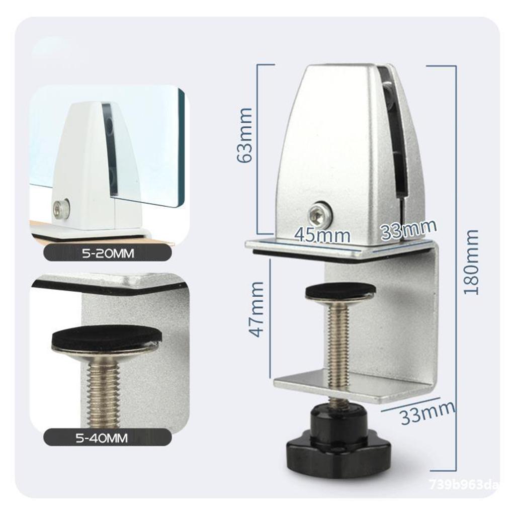 Desk Partition Clamp Office Shelf Bracket Desktop Screen Clip Holder Silver