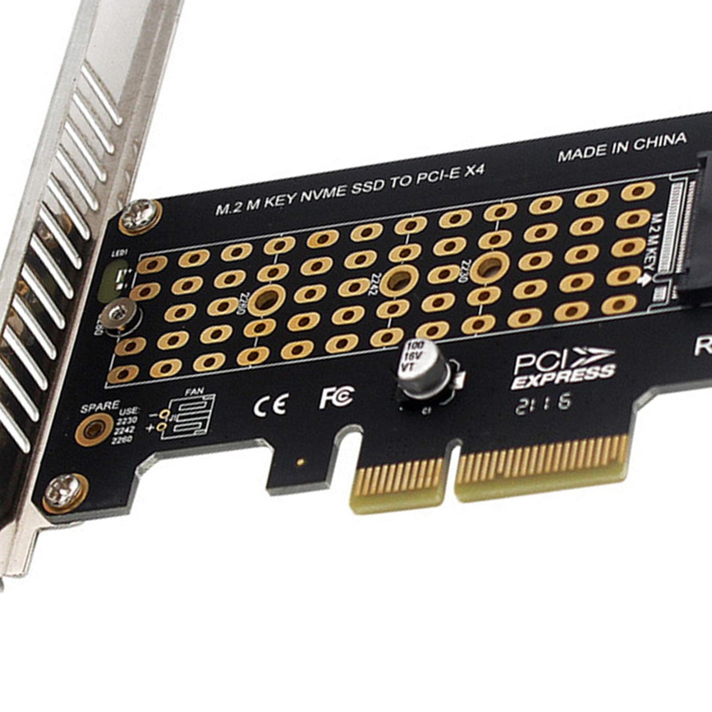 PCI-E To M2 Nvme Adapter PCI-E X4x8x16 Slot Converter Card full height