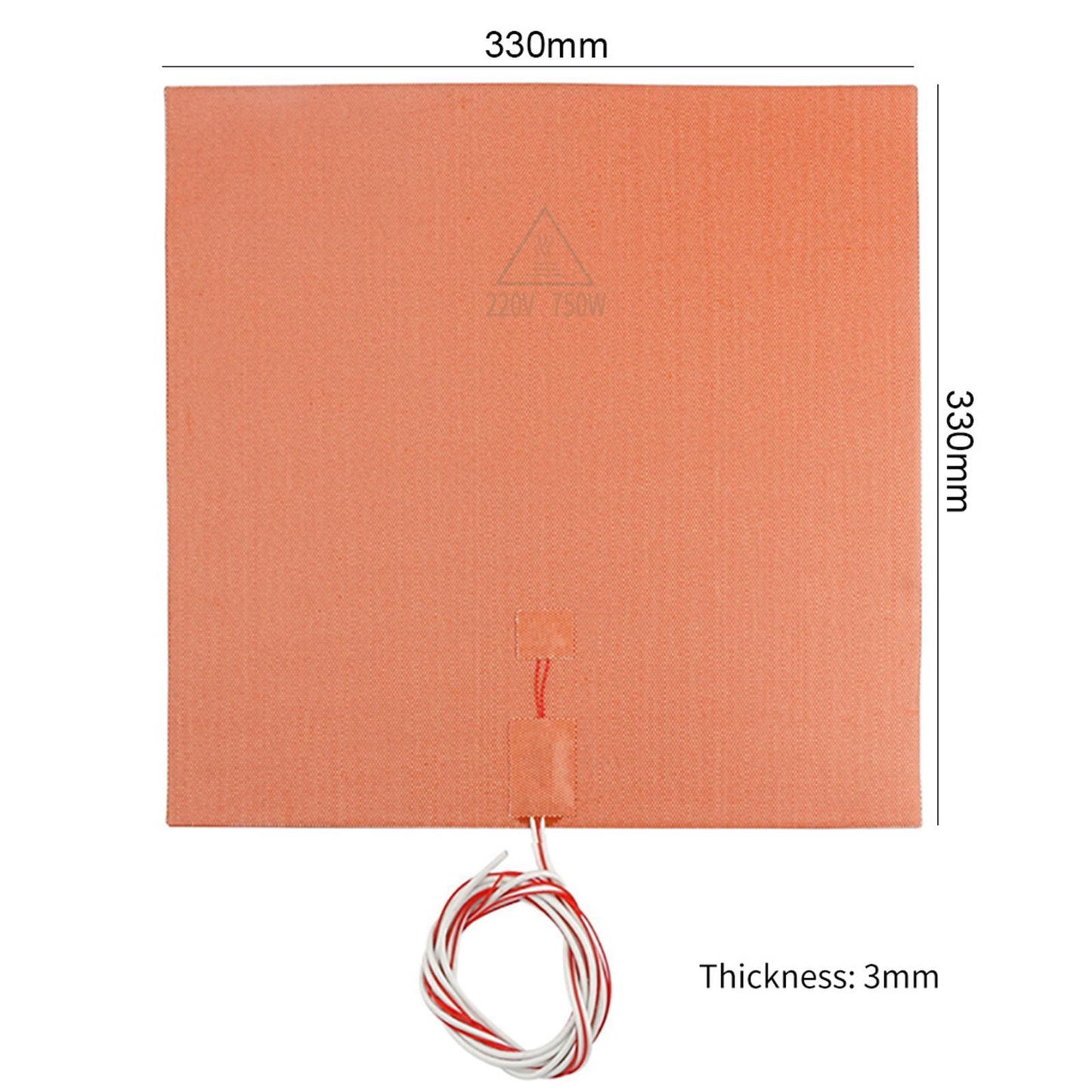 Silicone Heater Pad NTC 100K Thermistor 330x330mmx3mm for Voron 2 3D Printer
