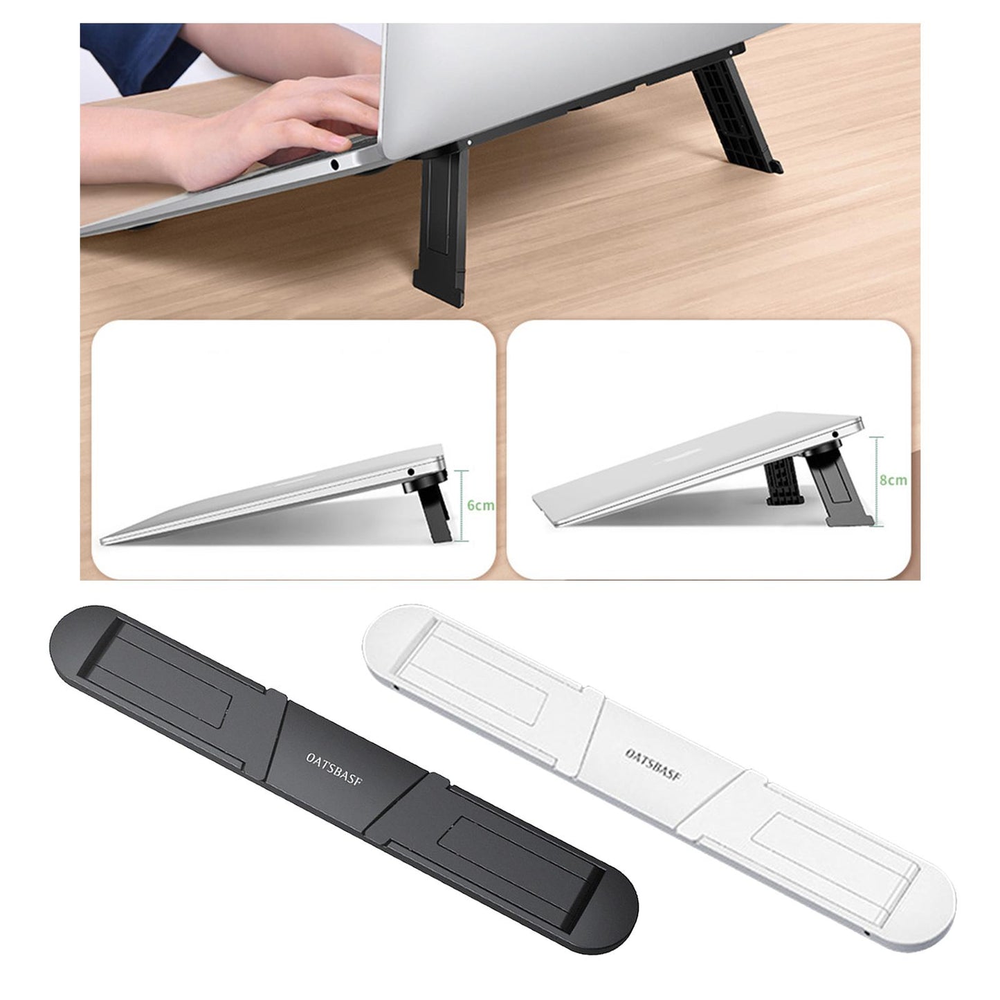 Portable Foldable Desk Laptop Stand Riser Holder for 11 to 17 inch Black