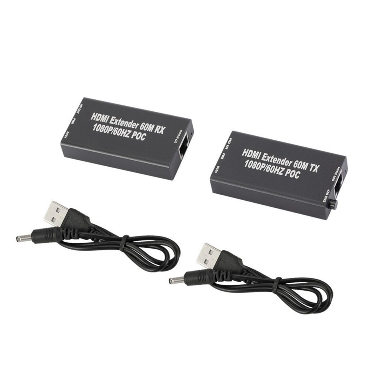 HDMI Extender Balun with IR Over Single CAT5e or CAT6 60M USB power supply