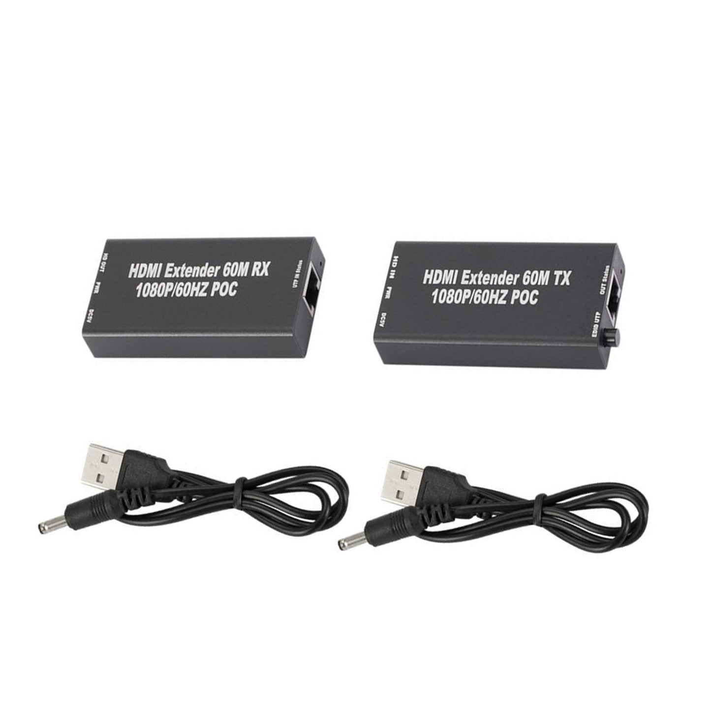 HDMI Extender Balun with IR Over Single CAT5e or CAT6 60M USB power supply
