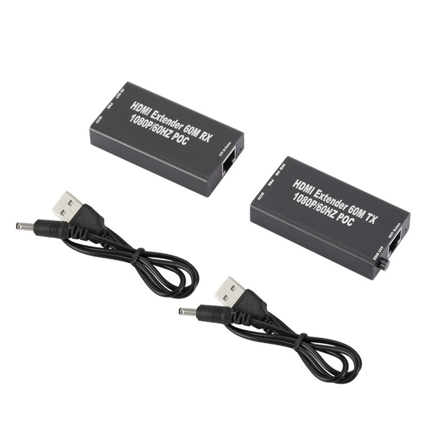 HDMI Extender Balun with IR Over Single CAT5e or CAT6 60M USB power supply