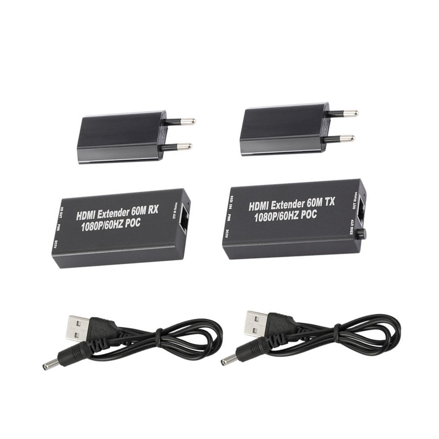 HDMI Extender Balun with IR Over Single CAT5e or CAT6 60M Eu Plug