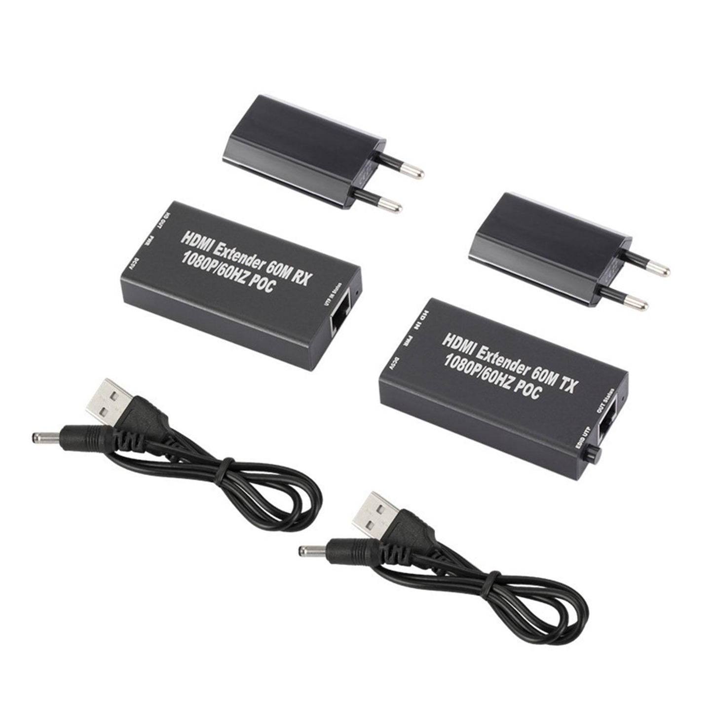HDMI Extender Balun with IR Over Single CAT5e or CAT6 60M Eu Plug
