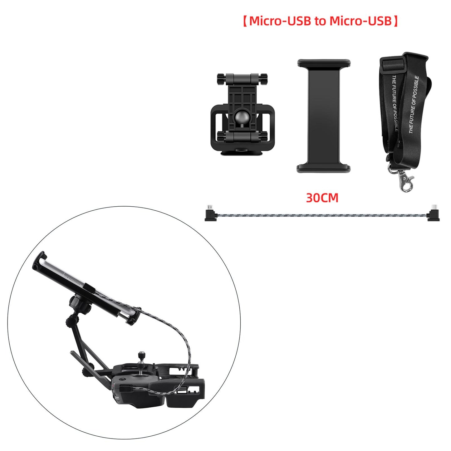 Data Cable for Mavic Air Remote Controller Drone to for Android and bracket
