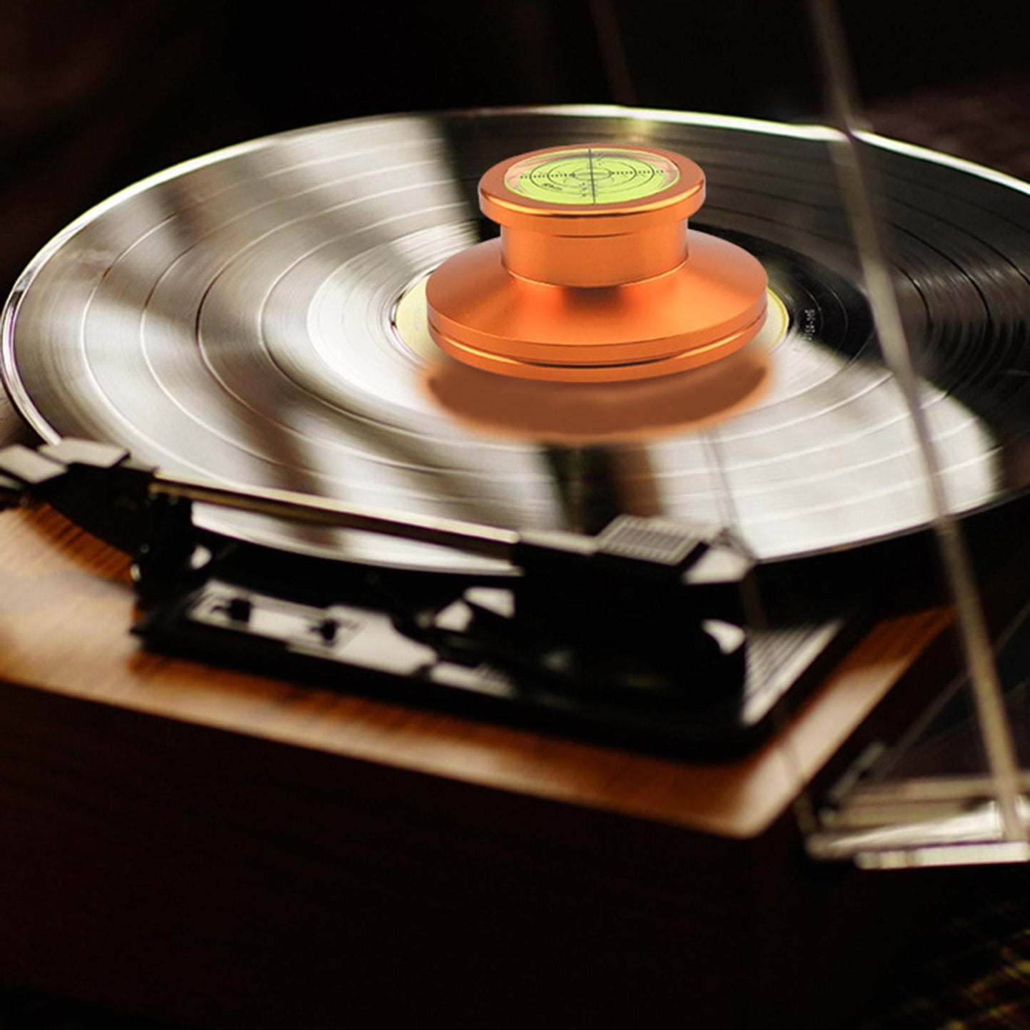 LP Vinyl Disc Stabilizer Turntable Record Weight Soft base pad Golden