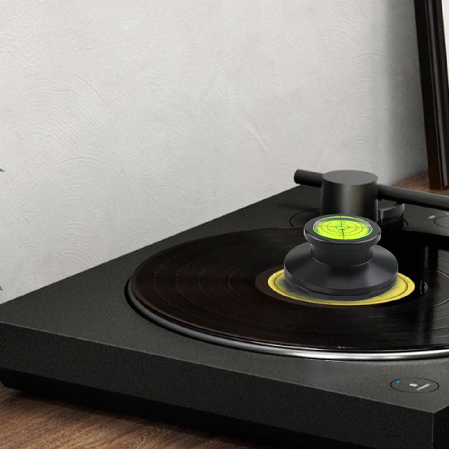 LP Vinyl Disc Stabilizer Turntable Record Weight Soft base pad Black