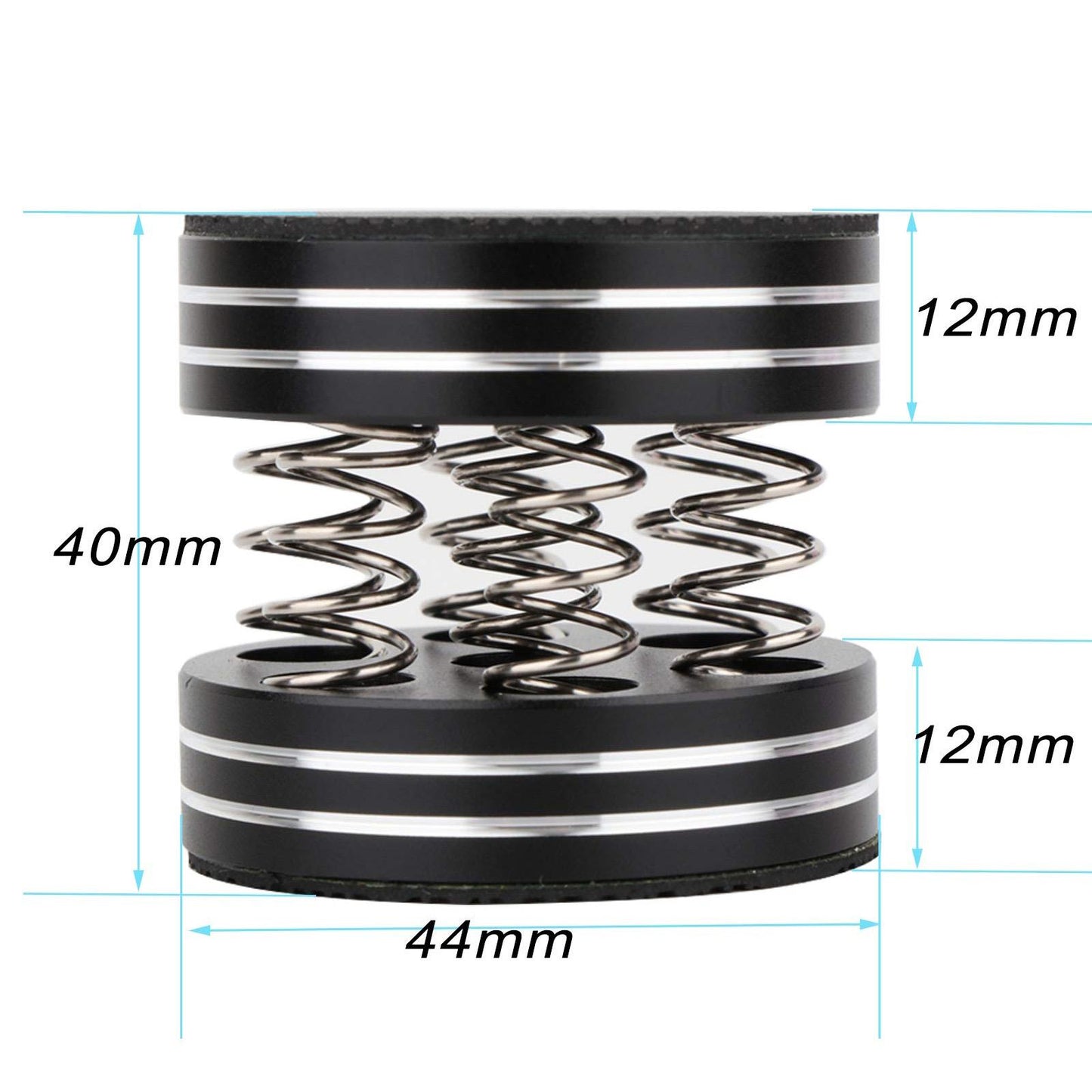 4PCS 44x38mm CNC Aluminum Spring Speakers Spikes Isolation Stand Black